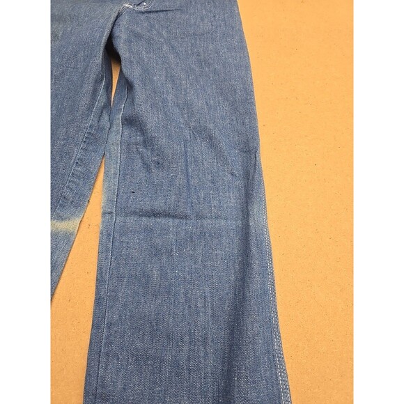 Vintage Wrangler Jeans Boys 27x34 Blue Denim Carpenter Prewashed USA Student 70s - Picture 8 of 10
